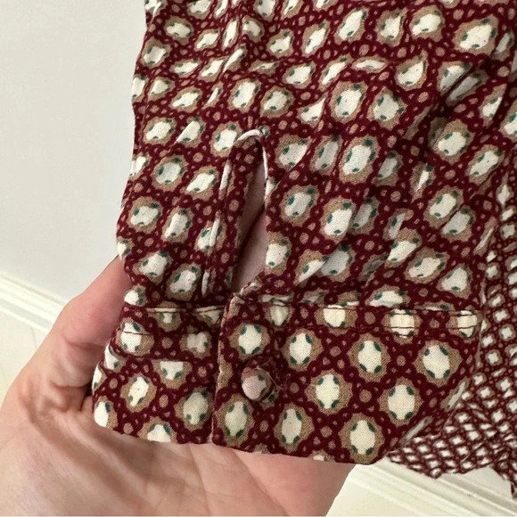 Hayden Women's 3/4 Sleeve Hi/Lo Bohemian Maroon Buttoned Crewneck Size 2XL GUC - Picture 6 of 8